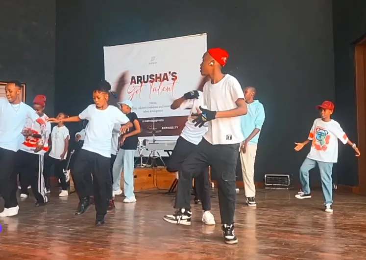 Excited young performers at the Arusha's Got Talent showcase event
